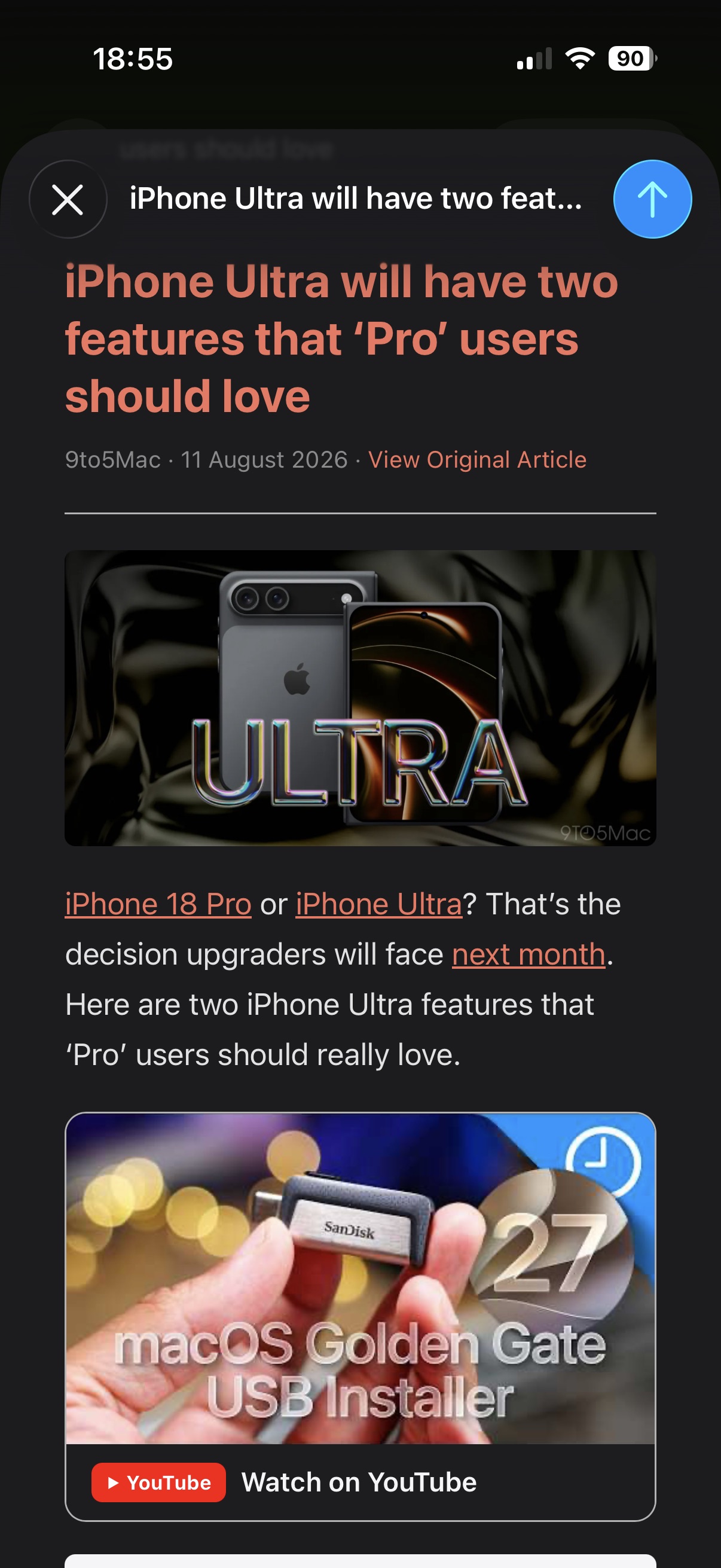 An article sent by Feedler, read in the Mail app — title, images and layout intact